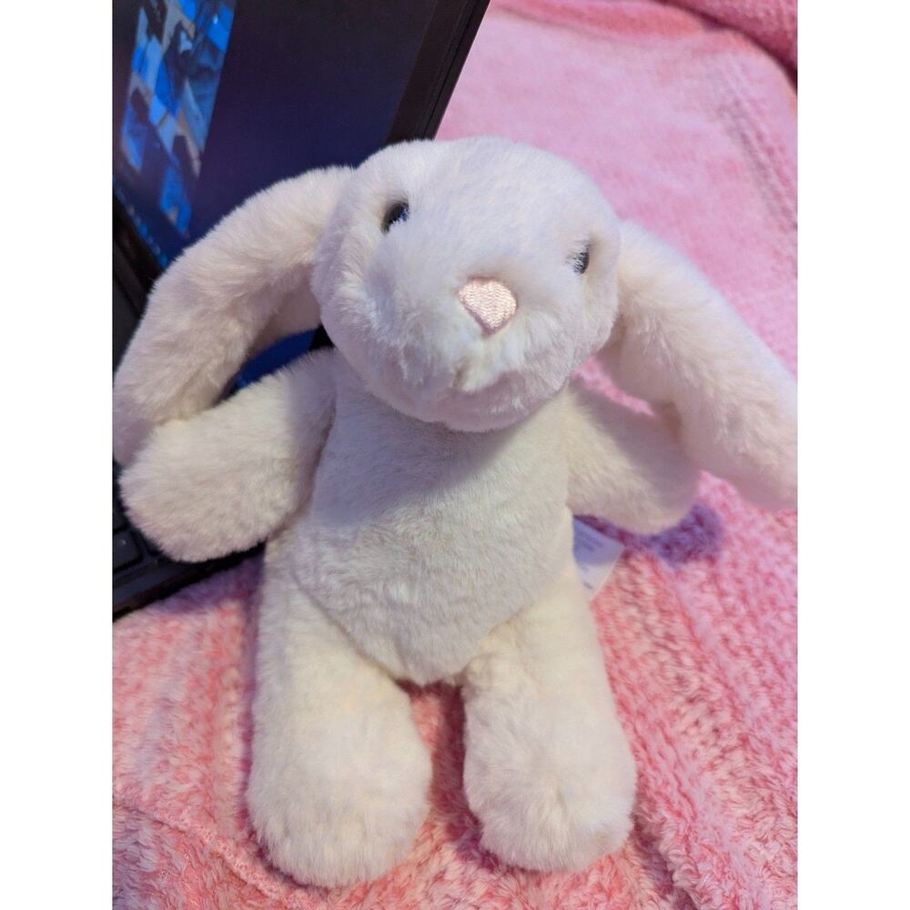 Animal Adventure White Plush Bunny Rabbit Cream Floppy Ears Stuffed Animal Lovey